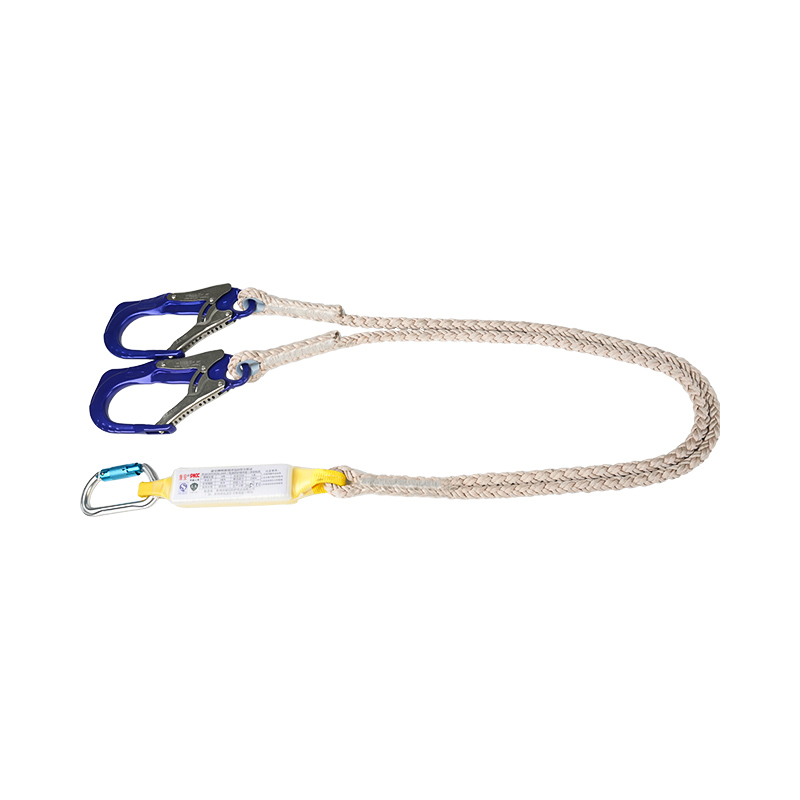 KA-L17 Absturzsicherung E-Sicherheits-Lanyard mit Nylonseil, 2 Haken aus Aluminiumlegierung und 1 Karabiner aus Aluminiumlegierung